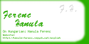 ferenc hanula business card